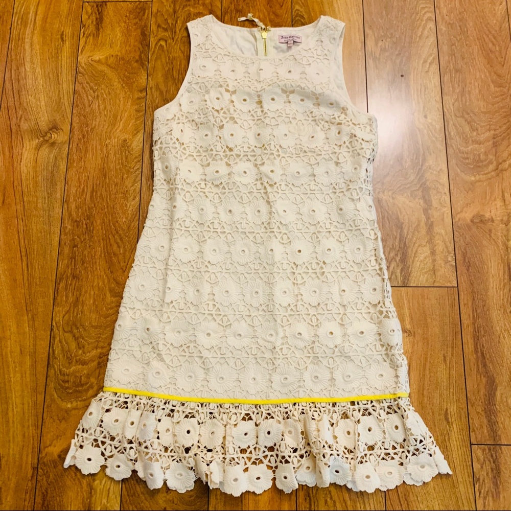 NWOT JUICY COUTURE LACE CREAM MINI DRESS SIZE 4